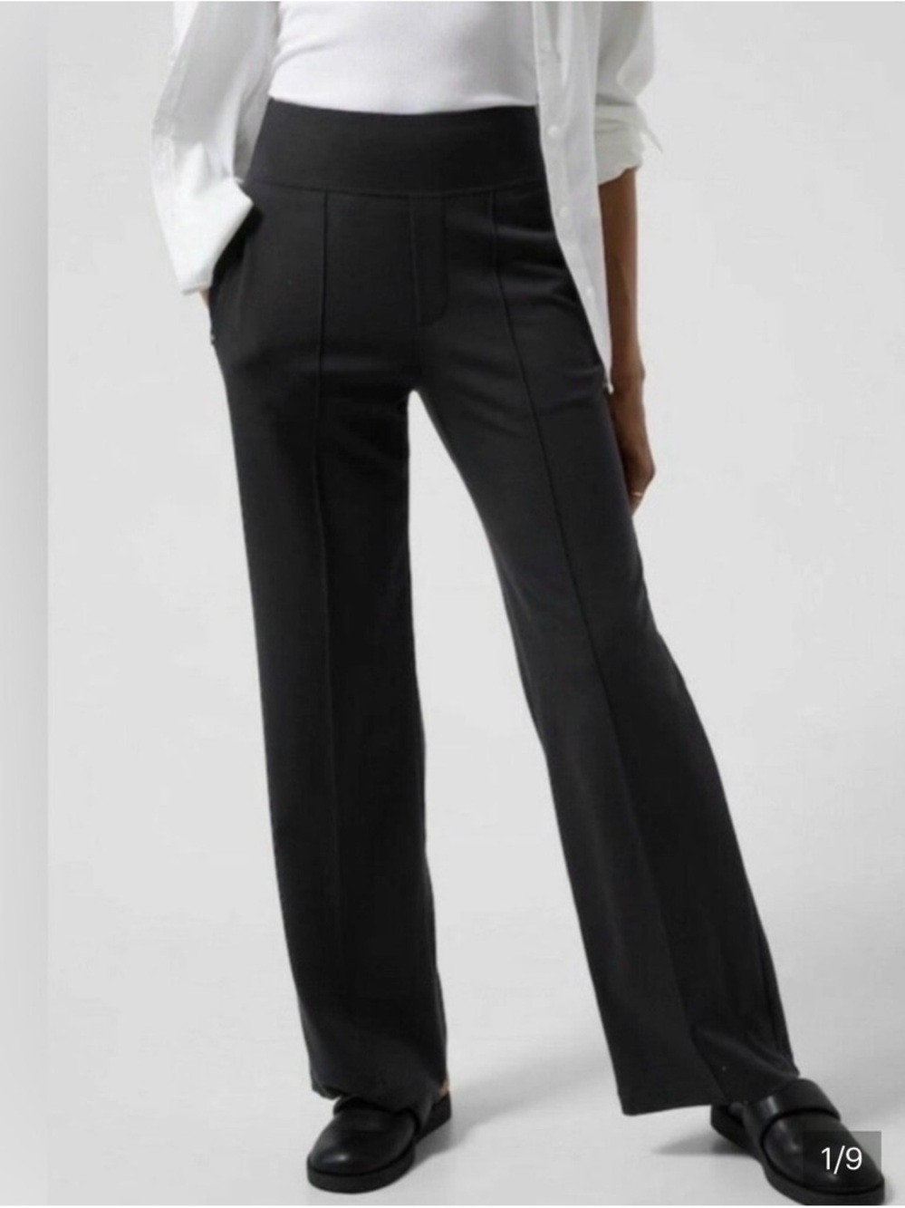 Athleta Eastbound Wide Leg Pant Black Pull-On Pants SZ 10